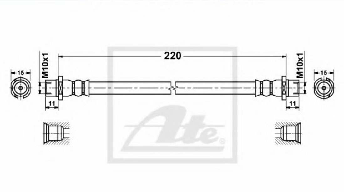 Furtun frana OPEL ASTRA G Hatchback (F48, F08) (1998 - 2009) ATE 24.5240-0220.3 piesa NOUA