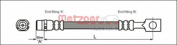 Furtun frana OPEL ASTRA G Hatchback (F48, F08) (1998 - 2009) METZGER 4112818 piesa NOUA
