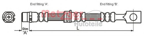 Furtun frana OPEL ASTRA H GTC (L08) (2005 - 2016) METZGER 4115194 piesa NOUA