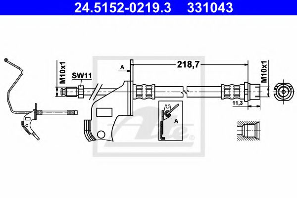 Furtun frana OPEL ASTRA H (L48) (2004 - 2016) ATE 24.5152-0219.3 piesa NOUA