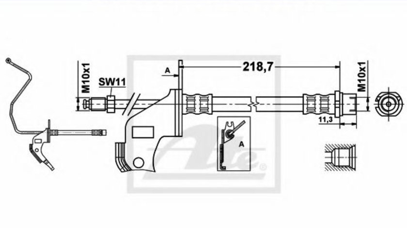 Furtun frana OPEL ASTRA H (L48) (2004 - 2016) ATE 24.5152-0219.3 piesa NOUA