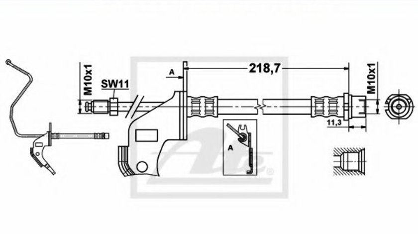 Furtun frana OPEL ASTRA H (L48) (2004 - 2016) ATE 24.5152-0218.3 piesa NOUA