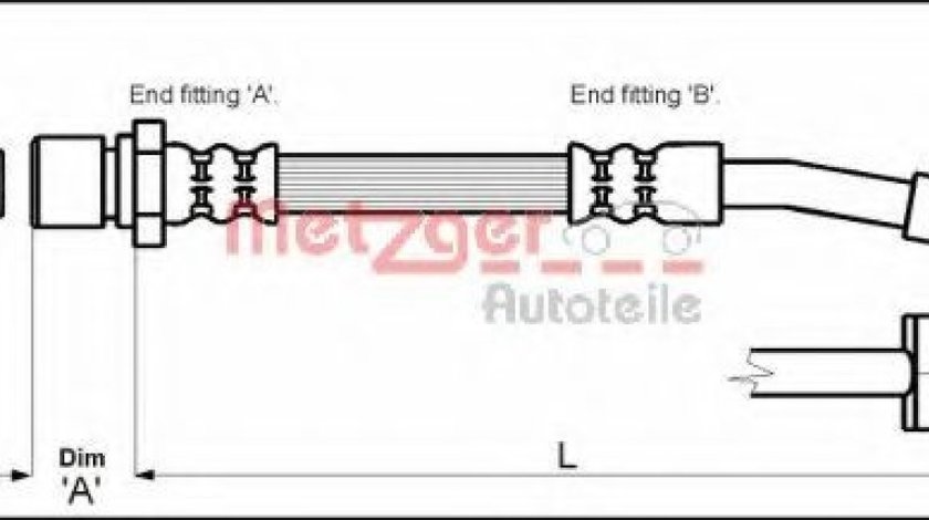 Furtun frana OPEL CORSA B (73, 78, 79) (1993 - 2002) METZGER 4114679 piesa NOUA