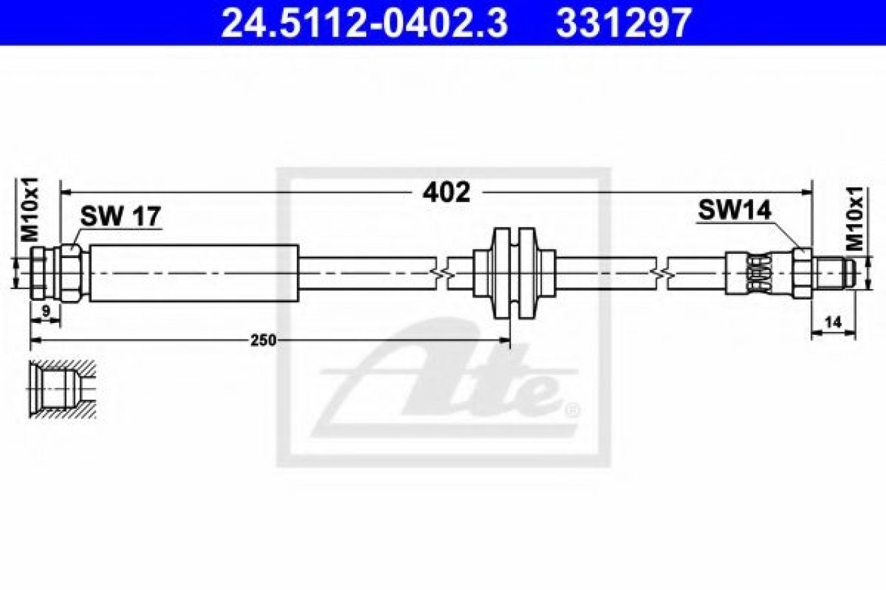 Furtun frana OPEL CORSA D (2006 - 2016) ATE 24.5112-0402.3 piesa NOUA