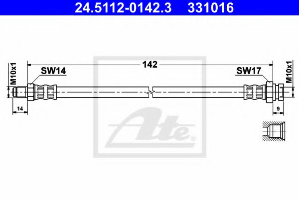 Furtun frana OPEL CORSA D (2006 - 2016) ATE 24.5112-0142.3 piesa NOUA