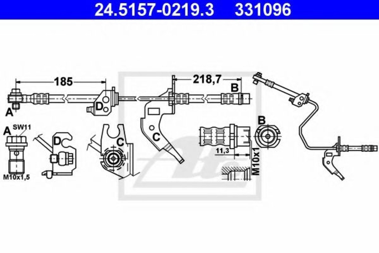 Furtun frana OPEL MERIVA B (2010 - 2016) ATE 24.5157-0219.3 piesa NOUA