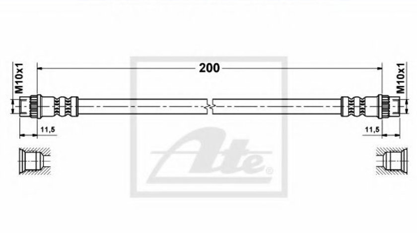 Furtun frana OPEL VIVARO caroserie (F7) (2001 - 2014) ATE 24.5229-0200.3 piesa NOUA