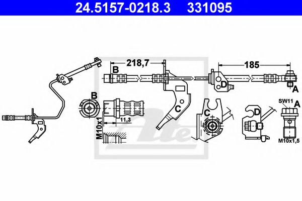 Furtun frana OPEL ZAFIRA A (F75) (1999 - 2005) ATE 24.5157-0218.3 piesa NOUA