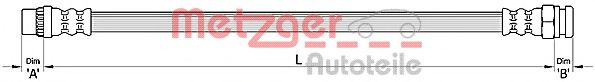 Furtun frana PEUGEOT 1007 (KM) (2005 - 2016) METZGER 4111141 piesa NOUA