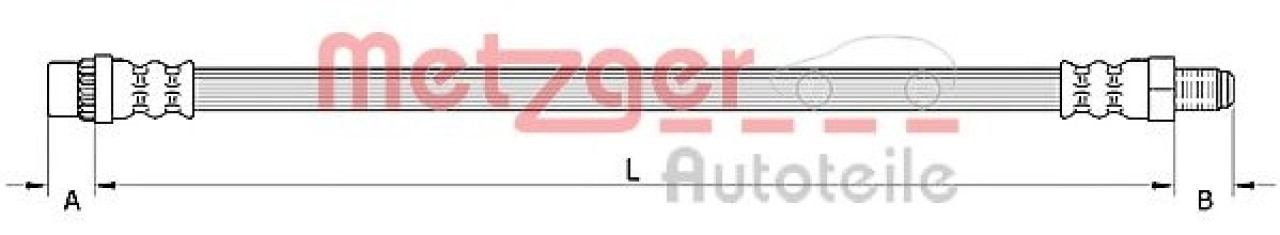 Furtun frana PEUGEOT 308 CC (2009 - 2016) METZGER 4110924 piesa NOUA