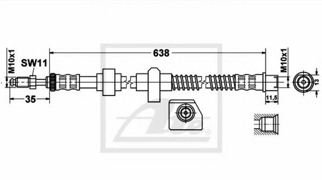 Furtun frana PEUGEOT 407 (6D) (2004 - 2016) ATE 24.5151-0639.3 piesa NOUA