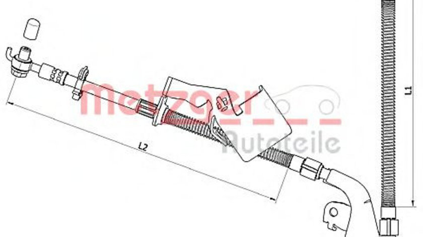 Furtun frana PEUGEOT 407 (6D) (2004 - 2016) METZGER 4110808 piesa NOUA