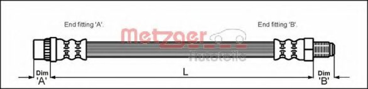 Furtun frana PEUGEOT EXPERT (224) (1995 - 2016) METZGER 4111105 piesa NOUA