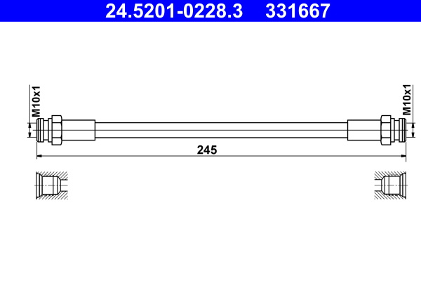 Furtun frana puntea spate (24520102283 ATE) OPEL,VAUXHALL
