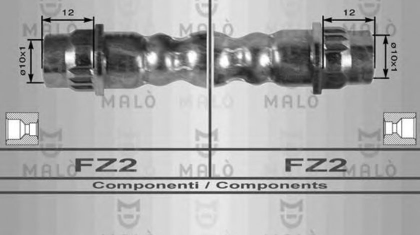 Furtun frana RENAULT CLIO I (B/C57, 5/357) (1990 - 1998) MALO 8637 piesa NOUA