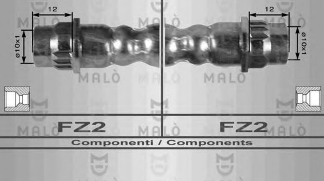 Furtun frana RENAULT CLIO II (BB0/1/2, CB0/1/2) (1998 - 2005) MALO 8637 piesa NOUA