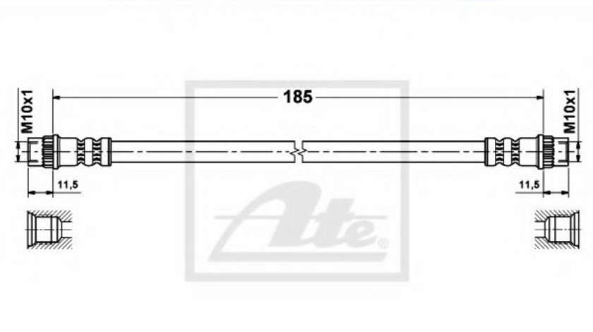 Furtun frana RENAULT CLIO III (BR0/1, CR0/1) (2005 - 2012) ATE 24.5229-0185.3 piesa NOUA