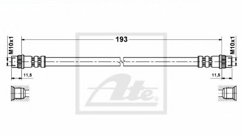 Furtun frana RENAULT CLIO III (BR0/1, CR0/1) (2005 - 2012) ATE 24.5229-0193.3 piesa NOUA