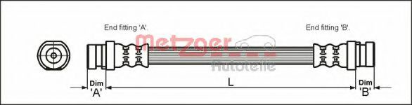 Furtun frana RENAULT ESPACE IV (JK0/1) (2002 - 2015) METZGER 4111168 piesa NOUA