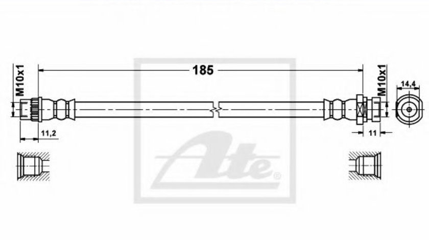 Furtun frana RENAULT LAGUNA II (BG0/1) (2001 - 2016) ATE 24.5251-0185.3 piesa NOUA