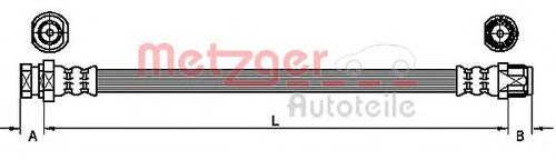 Furtun frana RENAULT MASTER II caroserie (FD) (1998 - 2010) METZGER 4110213 piesa NOUA