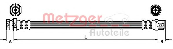 Furtun frana RENAULT MASTER II platou / sasiu (ED/HD/UD) (1998 - 2010) METZGER 4110213 piesa NOUA
