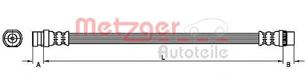 Furtun frana RENAULT MASTER II platou / sasiu (ED/HD/UD) (1998 - 2010) METZGER 4110214 piesa NOUA