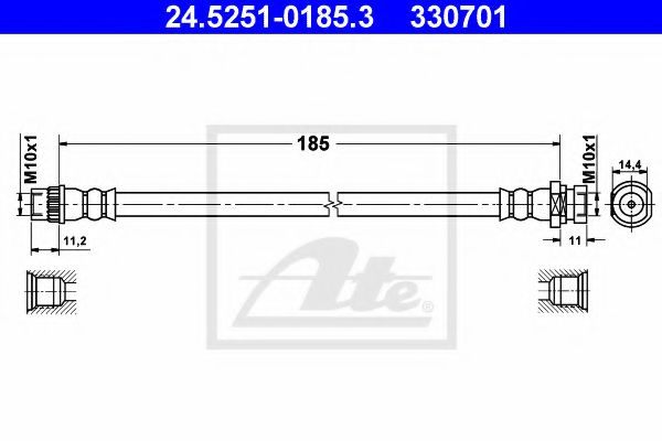 Furtun frana RENAULT MEGANE II Grandtour (KM0/1) (2003 - 2012) ATE 24.5251-0185.3 piesa NOUA
