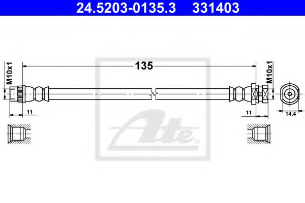 Furtun frana RENAULT MEGANE III Hatchback (BZ0) (2008 - 2016) ATE 24.5203-0135.3 piesa NOUA