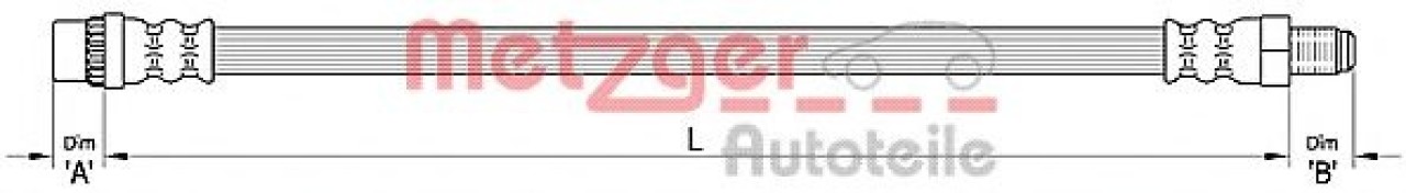 Furtun frana RENAULT SCENIC II (JM0/1) (2003 - 2009) METZGER 4110372 piesa NOUA