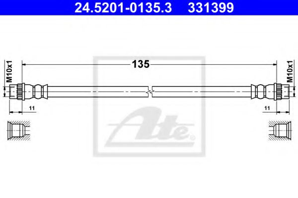 Furtun frana RENAULT SCENIC III (JZ0/1) (2009 - 2016) ATE 24.5201-0135.3 piesa NOUA