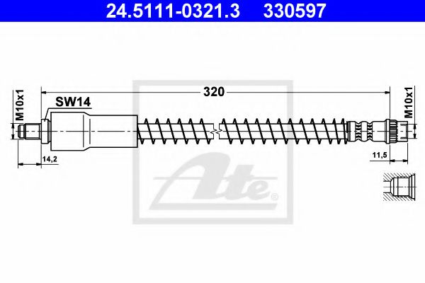 Furtun frana RENAULT TWINGO II (CN0) (2007 - 2014) ATE 24.5111-0321.3 piesa NOUA