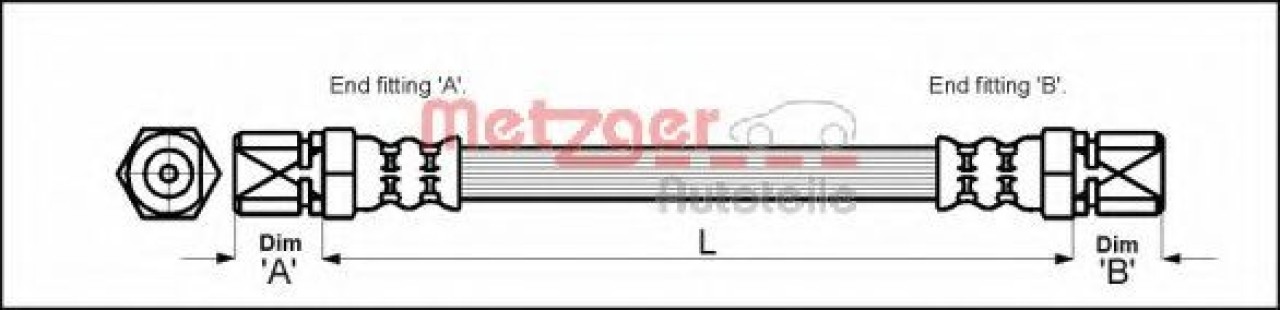 Furtun frana SAAB 9-5 Combi (YS3E) (1998 - 2009) METZGER 4112813 piesa NOUA