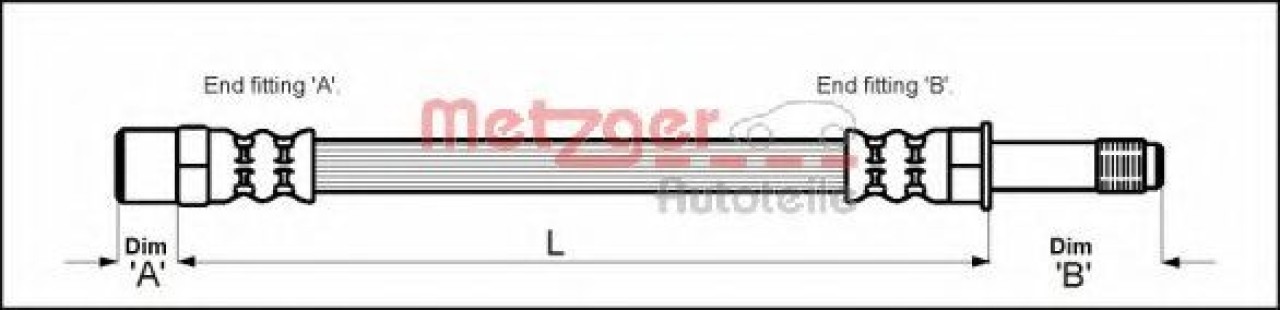 Furtun frana SEAT TOLEDO I (1L) (1991 - 1999) METZGER 4110347 piesa NOUA