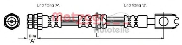 Furtun frana SKODA FABIA I (6Y2) (1999 - 2008) METZGER 4116204 piesa NOUA