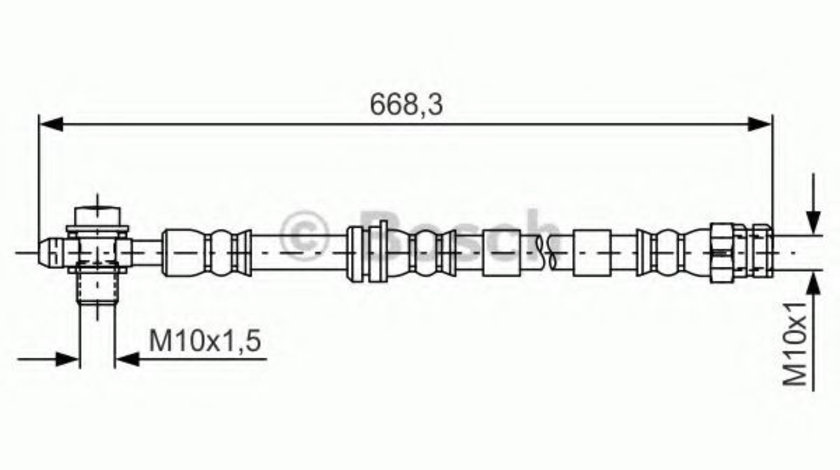 Furtun frana SKODA OCTAVIA III (5E3) (2012 - 2016) BOSCH 1 987 481 693 piesa NOUA