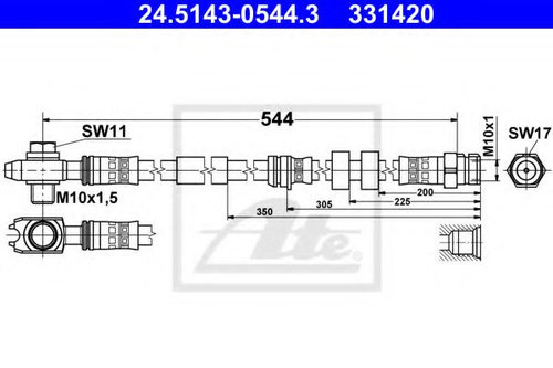 Furtun frana SKODA RAPID Spaceback (NH1) (2012 - 2016) ATE 24.5143-0544.3 piesa NOUA