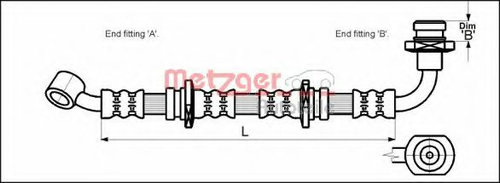 Furtun frana SUZUKI VITARA (ET) (2003 - 2005) METZGER 4110071 piesa NOUA