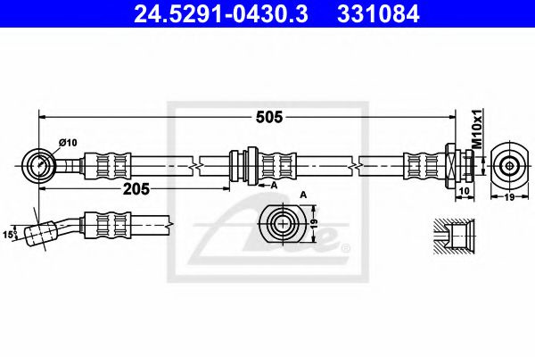 Furtun frana SUZUKI WAGON R+ (MM) (2000 - 2016) ATE 24.5291-0430.3 piesa NOUA