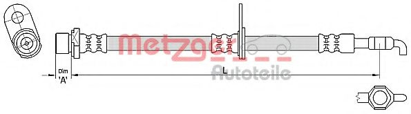 Furtun frana TOYOTA AVENSIS (T25) (2003 - 2008) METZGER 4110285 piesa NOUA