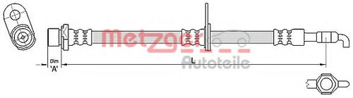 Furtun frana TOYOTA AVENSIS (T25) (2003 - 2008) METZGER 4110285 piesa NOUA
