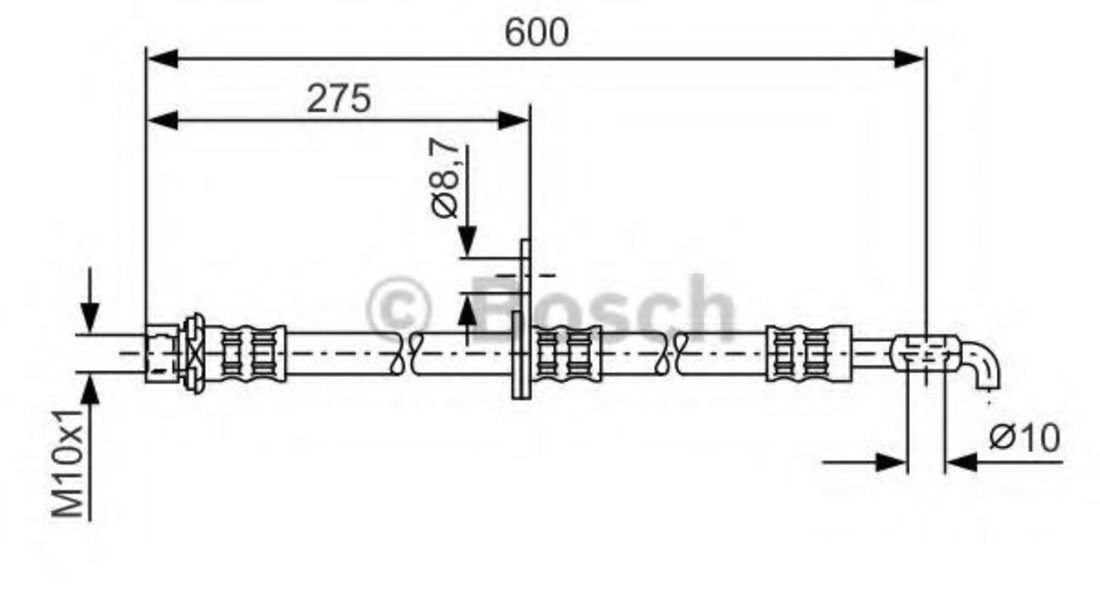 Furtun frana TOYOTA COROLLA (CDE12, ZZE12, NDE12, ZDE12) (2001 - 2007) BOSCH 1 987 476 229 piesa NOUA