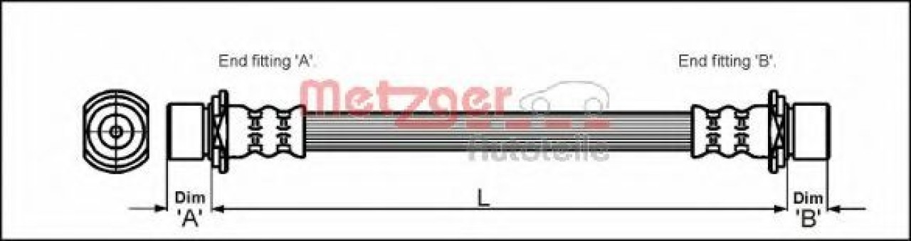 Furtun frana TOYOTA RAV 4 I Cabrio (SXA1) (1997 - 2000) METZGER 4111421 piesa NOUA