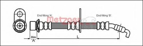 Furtun frana TOYOTA RAV 4 II (CLA2, XA2, ZCA2, ACA2) (2000 - 2005) METZGER 4111428 piesa NOUA