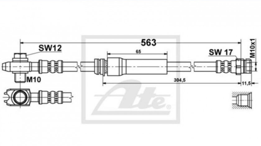 Furtun frana Volkswagen VW CADDY III combi (2KB, 2KJ, 2CB, 2CJ) 2004-2016 #2 172667B