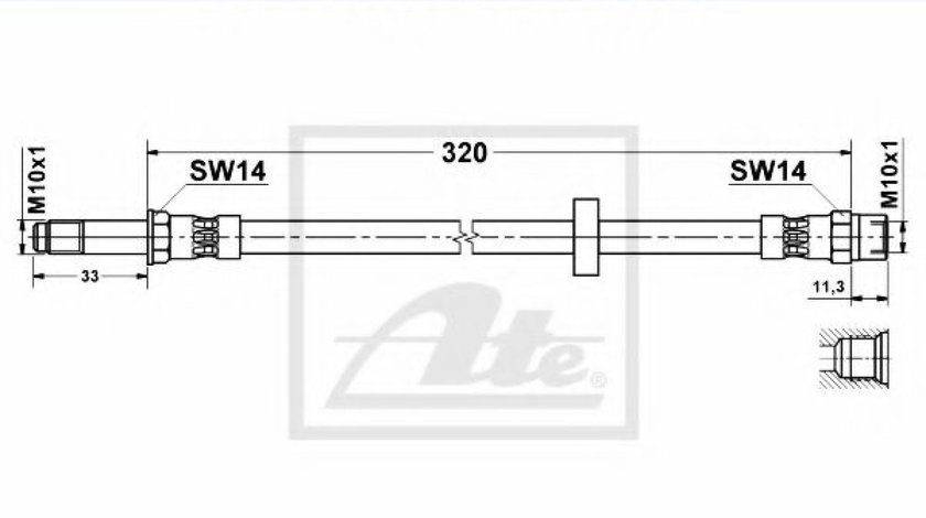 Furtun frana VOLVO S60 I (2000 - 2010) ATE 83.6113-0321.3 piesa NOUA