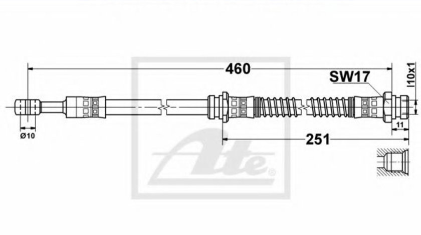 Furtun frana VOLVO V40 Combi (VW) (1995 - 2004) ATE 24.5248-0461.3 piesa NOUA