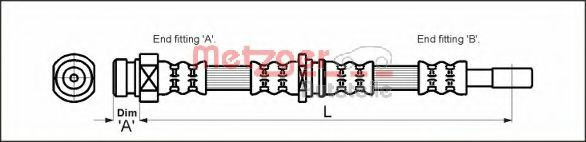Furtun frana VOLVO V40 Combi (VW) (1995 - 2004) METZGER 4113315 piesa NOUA