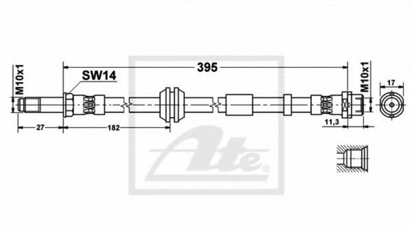 Furtun frana VOLVO V50 (MW) (2004 - 2016) ATE 83.7716-0398.3 piesa NOUA