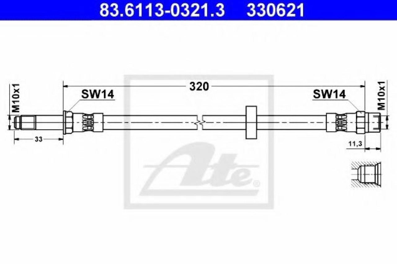 Furtun frana VOLVO V70 II (SW) (2000 - 2007) ATE 83.6113-0321.3 piesa NOUA